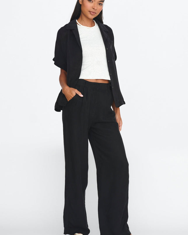 Black Straight Leg Trouser Pants
