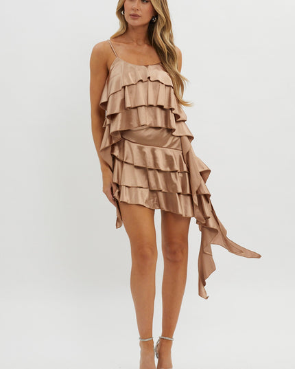 Taupe Layered Ruffle Cami Top