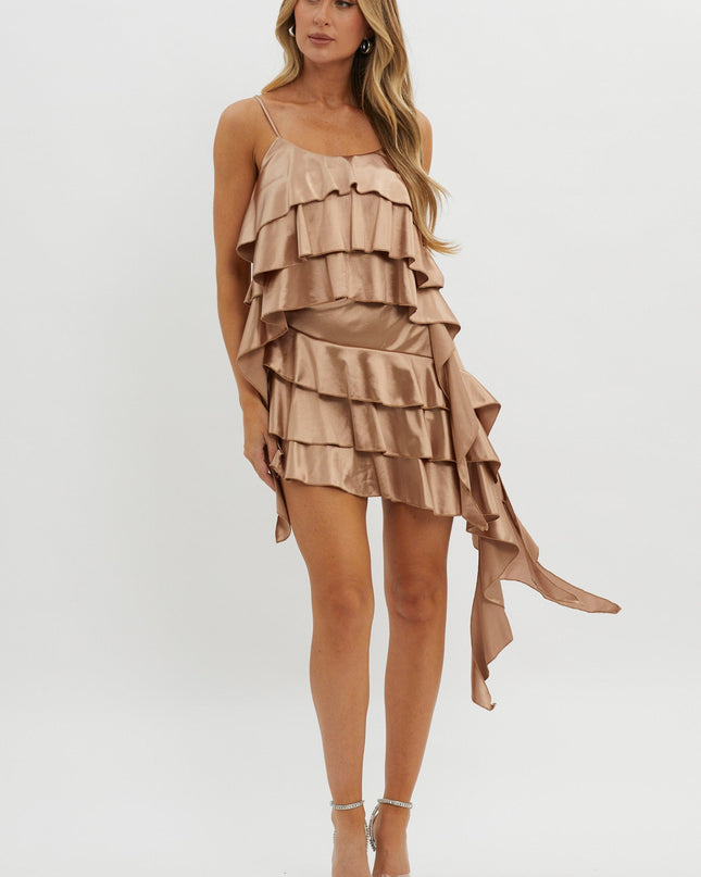 Taupe Layered Ruffle Cami Top