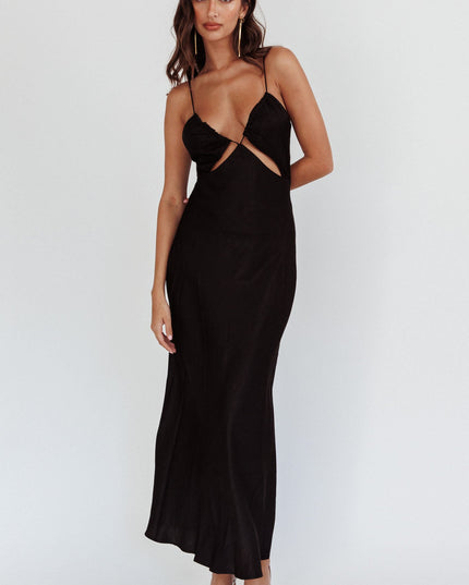 Black Cut-Out String Dress