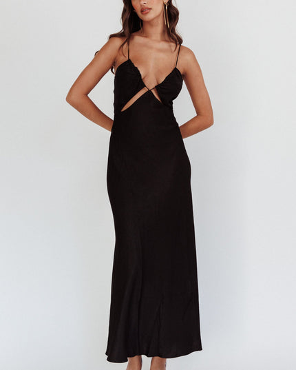 Black Cut-Out String Dress