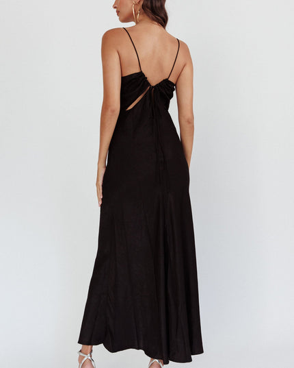 Black Cut-Out String Dress