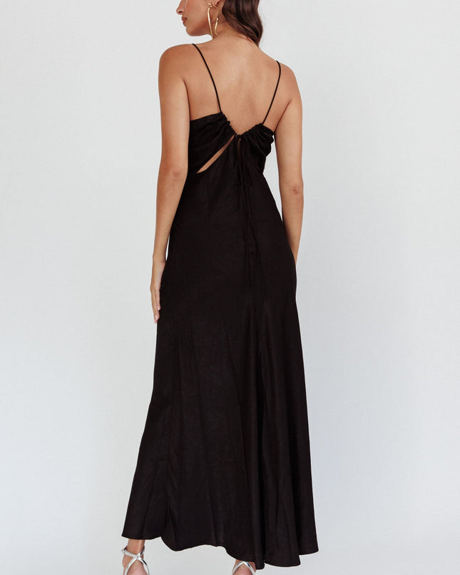 Black Cut-Out String Dress