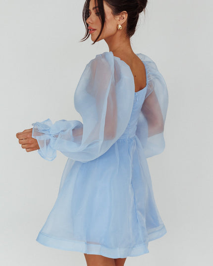 Light Blue Sunshine Long Sleeve Mini Dress
