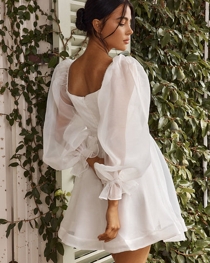 White Sunshine Long Sleeve Mini Dress