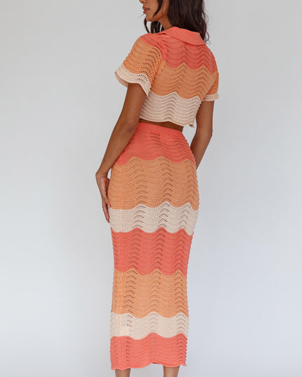 Tangerine Knit Maxi Skirt