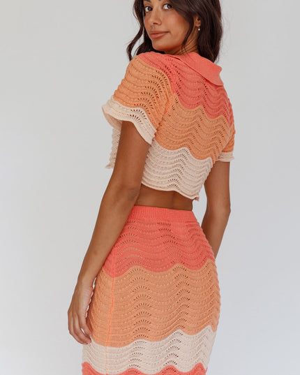 Tangerine Knit Maxi Skirt