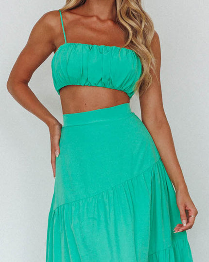 Gathered Crop Top Apple