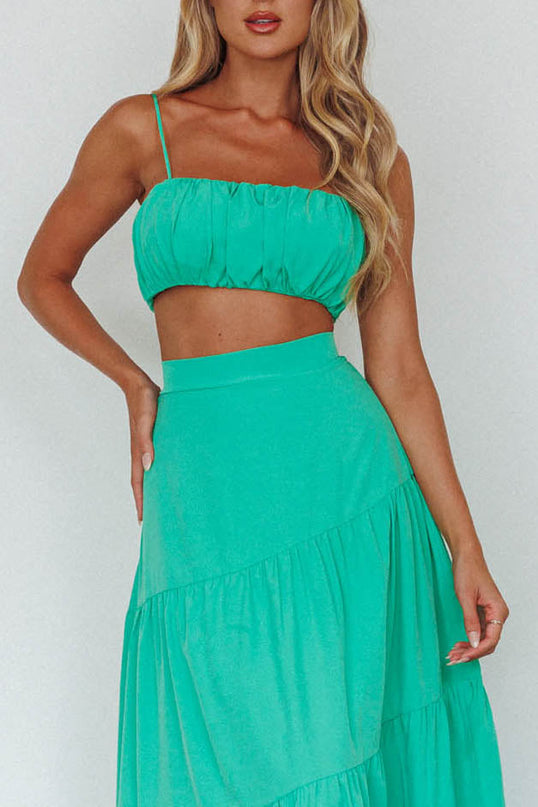 Gathered Crop Top Apple