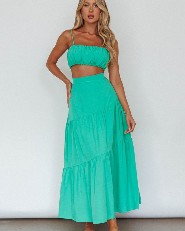 Gathered Crop Top Apple