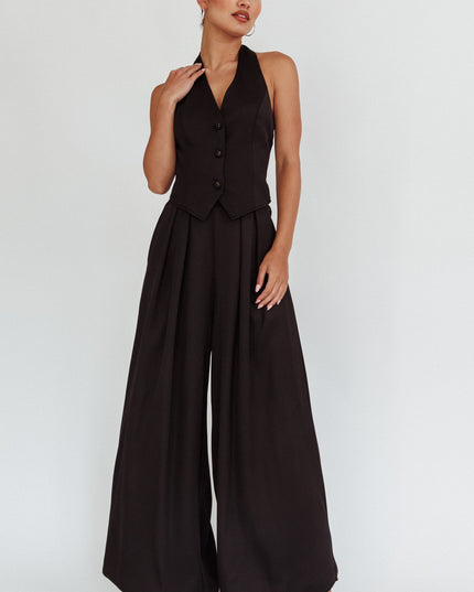 Black Halter Vest Top