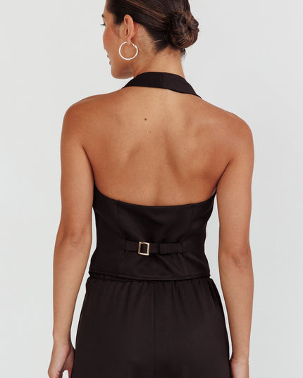Black Halter Vest Top