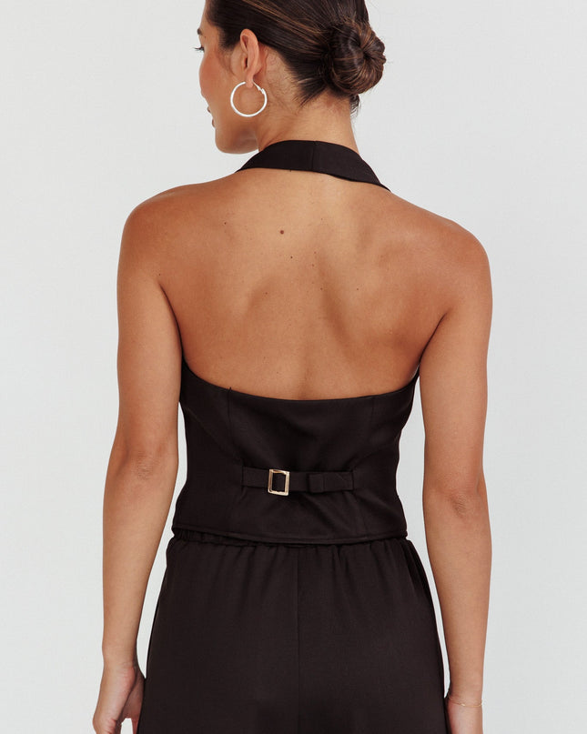 Black Halter Vest Top