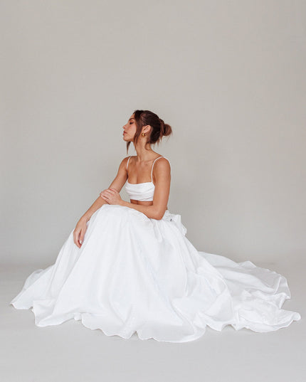 White Tied Back Maxi Skirt