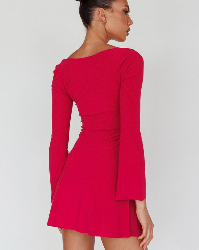 Plum Drawstring Bust Mini Dress