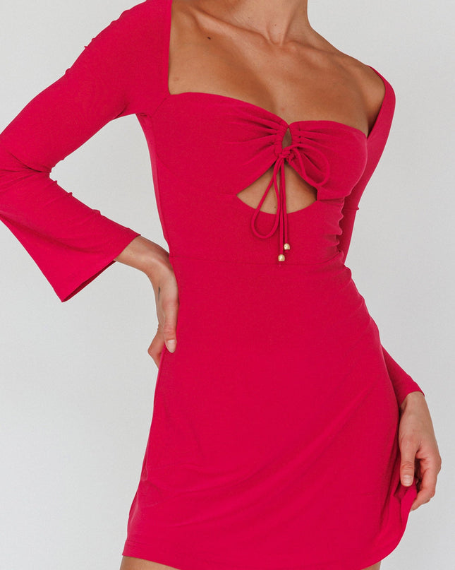 Plum Drawstring Bust Mini Dress