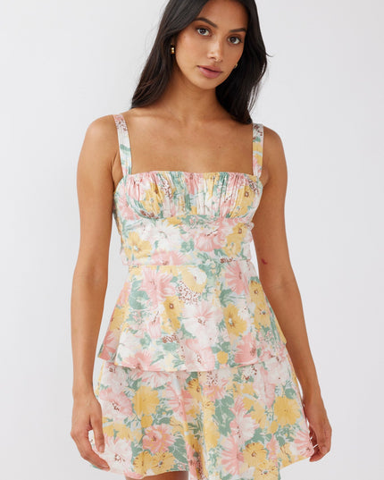 Blush Tiered Mini Dress Multi