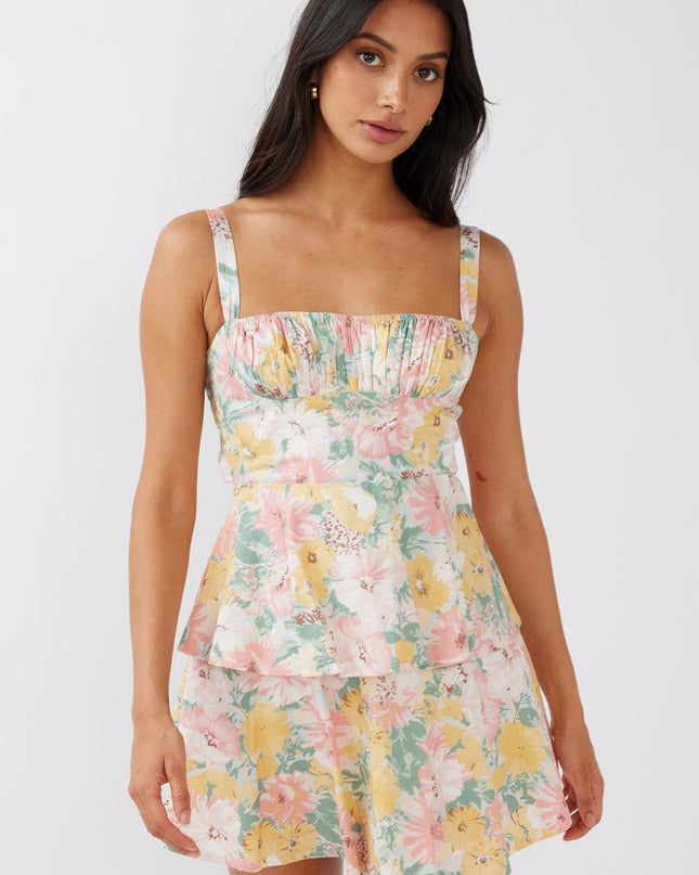 Blush Tiered Mini Dress Multi