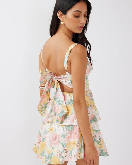 Blush Tiered Mini Dress Multi