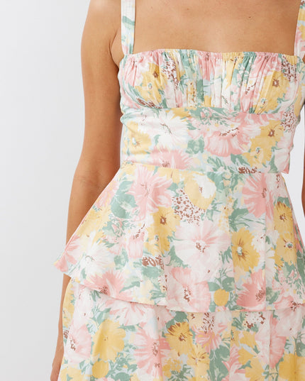 Blush Tiered Mini Dress Multi