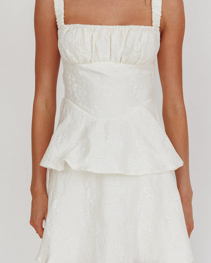 Cream Peplum Mini Dress