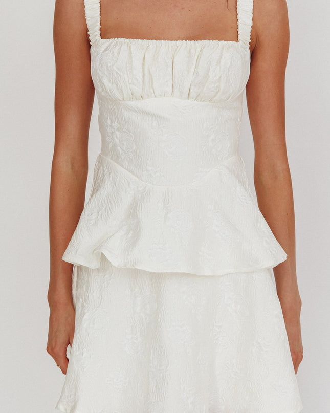 Cream Peplum Mini Dress