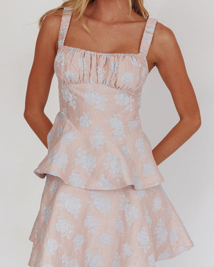 Pink Peplum Mini Dress