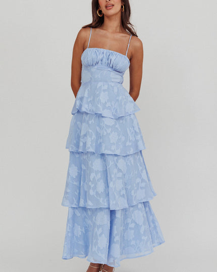 Blue Tiered Maxi Dress