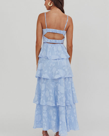 Blue Tiered Maxi Dress