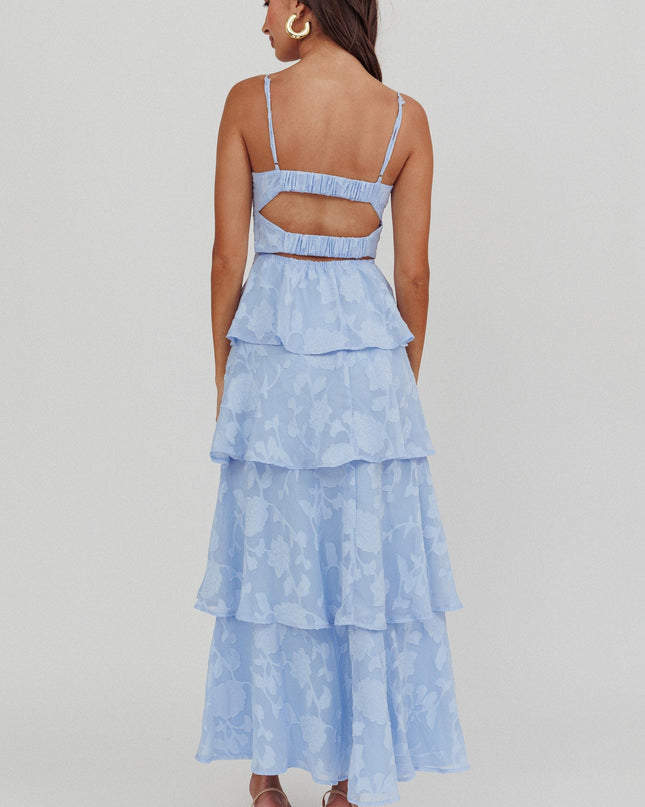 Blue Tiered Maxi Dress