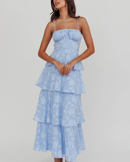Blue Tiered Maxi Dress