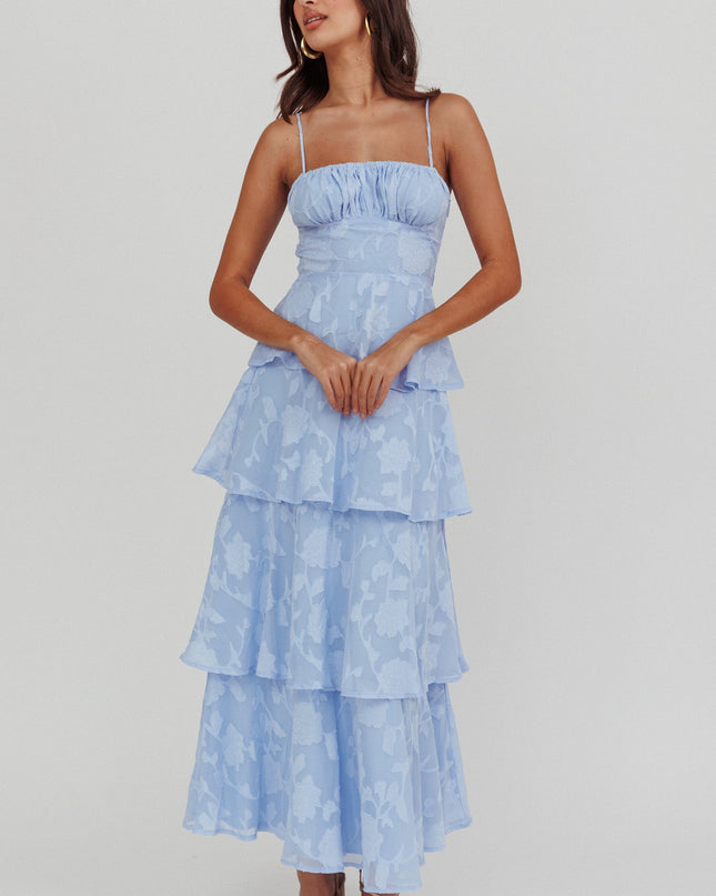 Blue Tiered Maxi Dress