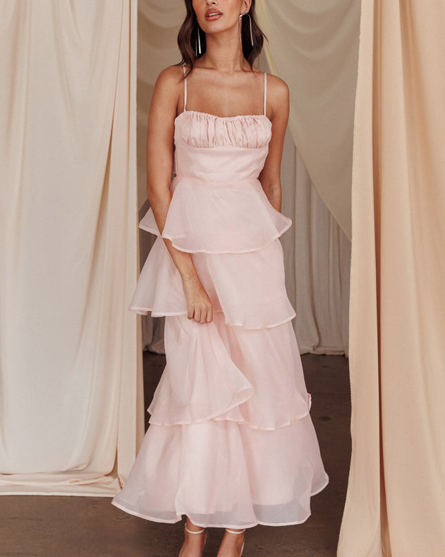 Blush Tiered Midi Dress