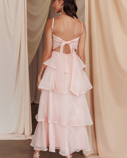 Blush Tiered Midi Dress