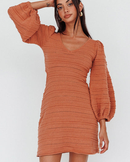 Cinnamon Long Sleeve Cut-Out Mini Dress