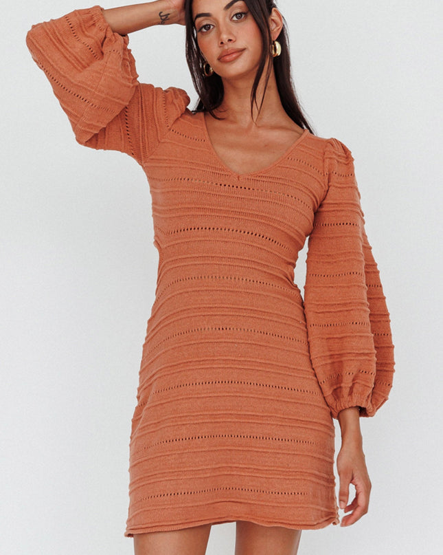 Cinnamon Long Sleeve Cut-Out Mini Dress