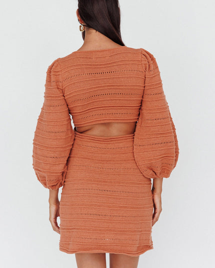 Cinnamon Long Sleeve Cut-Out Mini Dress