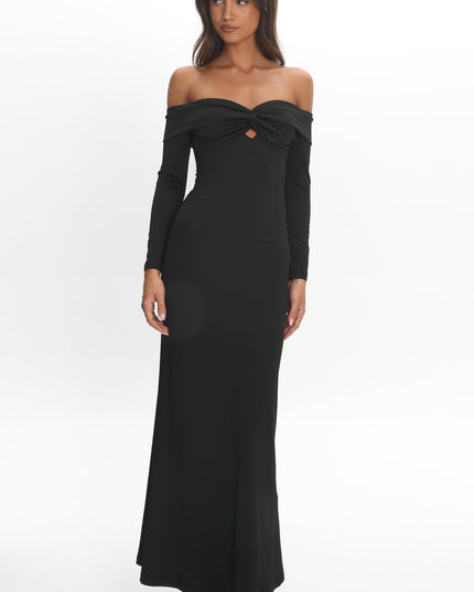 Black Twist Bust Maxi Dress