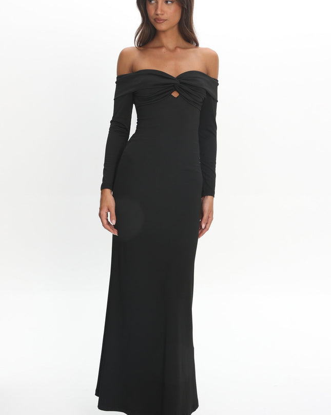 Black Twist Bust Maxi Dress