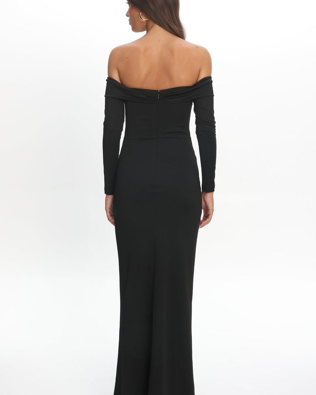 Black Twist Bust Maxi Dress