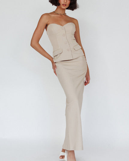 Oat Flare Midi Skirt