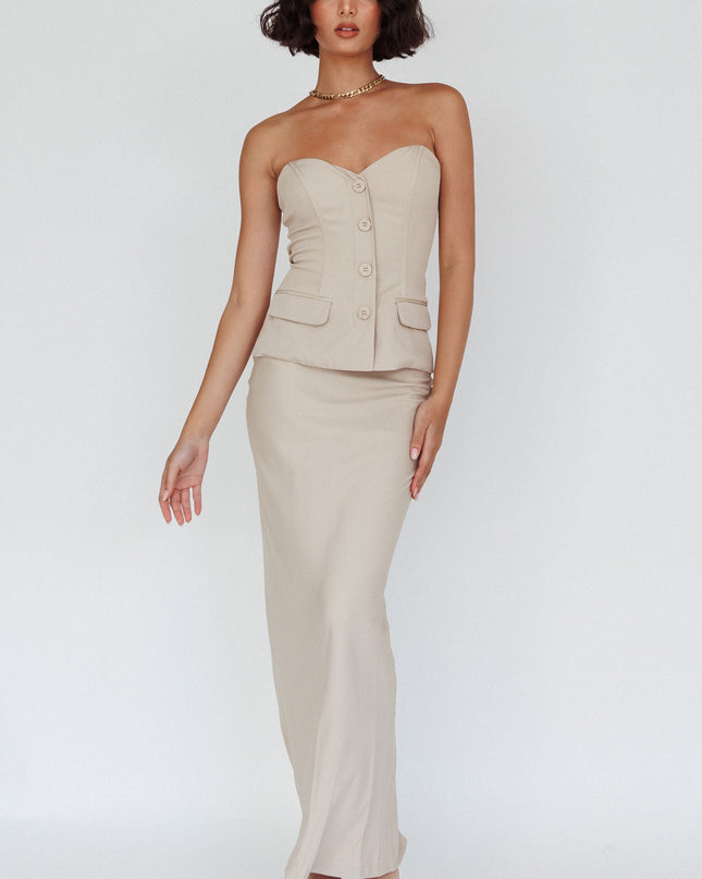 Oat Flare Midi Skirt