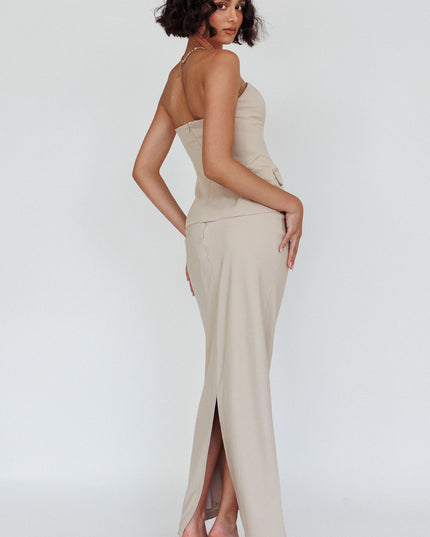 Oat Flare Midi Skirt