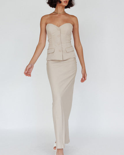 Oat Flare Midi Skirt