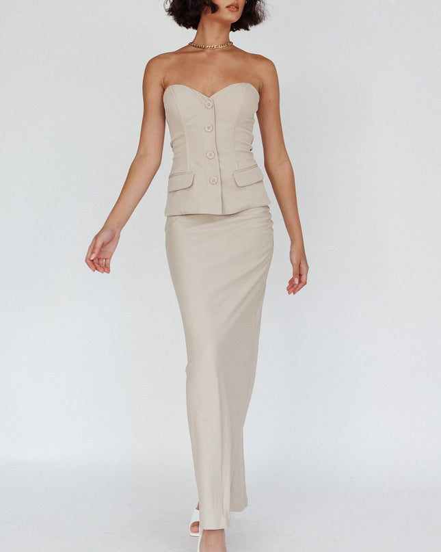 Oat Flare Midi Skirt