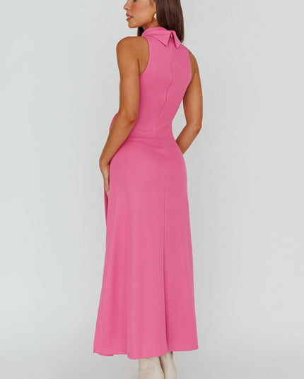 Pink Way Sleeveless Turtleneck Dress