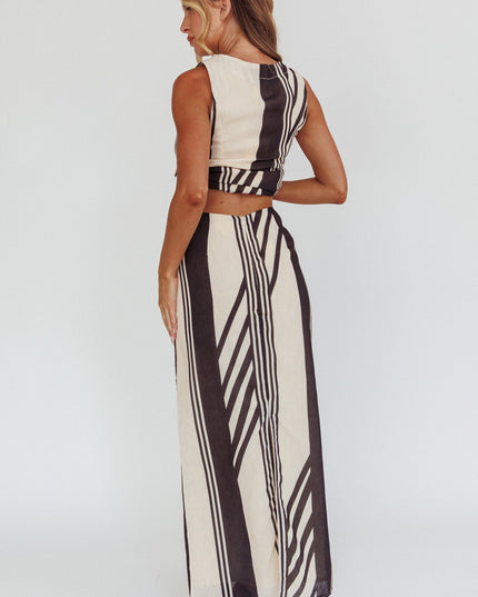 Black Maxi Skirt Stripe