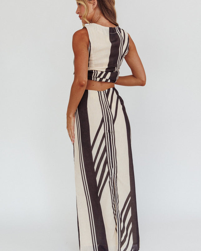 Black Maxi Skirt Stripe