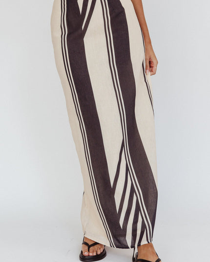 Black Maxi Skirt Stripe