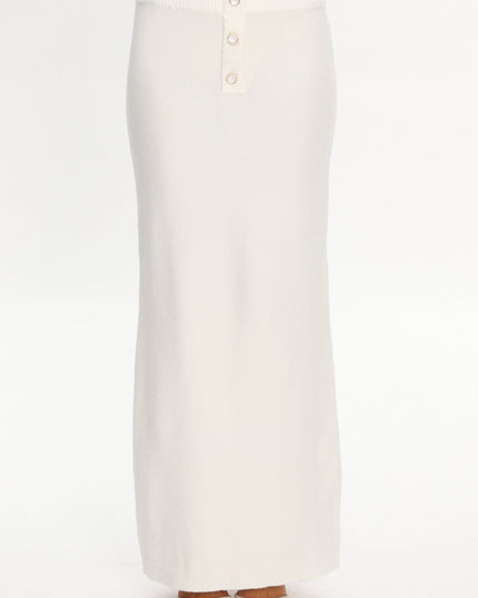 Off White Knit Maxi Skirt